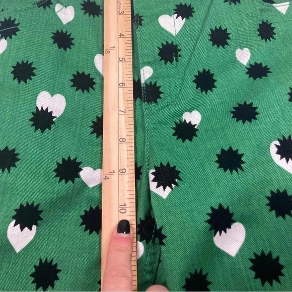 Anthropologie Jeans Green The Cigarette Heart Denim Pants NWT Maeve Size 26 - Picture 9 of 13
